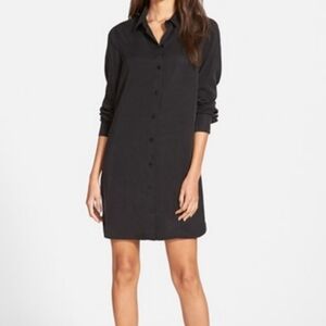 WAYF Black Mini Shirt Buttondown Dress. Women's Size M. 🖤
